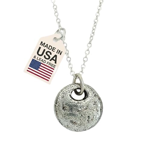 DANFORTH “Serenity” Mini Pendant Necklace for Women, Graceful Silver Pendant Necklace: A Symbol of Inner Peace & Serenity, Made in the USA from Pewter with a Sterling Silver Cable Chain, 17”