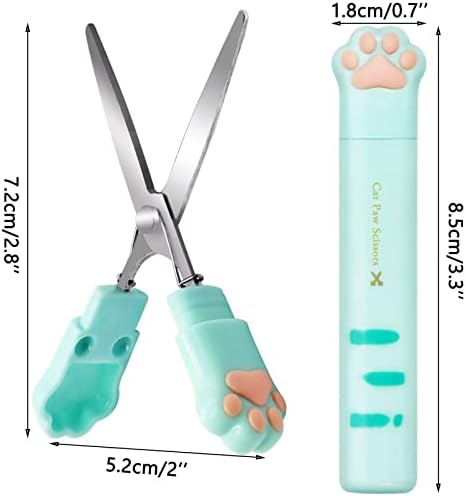 Cat Paw Mini Scissors Craft Supplies for Childrens Paper Cutting, Wieat 2 Pcs Kawaii Blunt Tip Safety Kids Small Art Scissors for Kindergarten School Crafts Scrapbooking DIY Photo & Art Projects