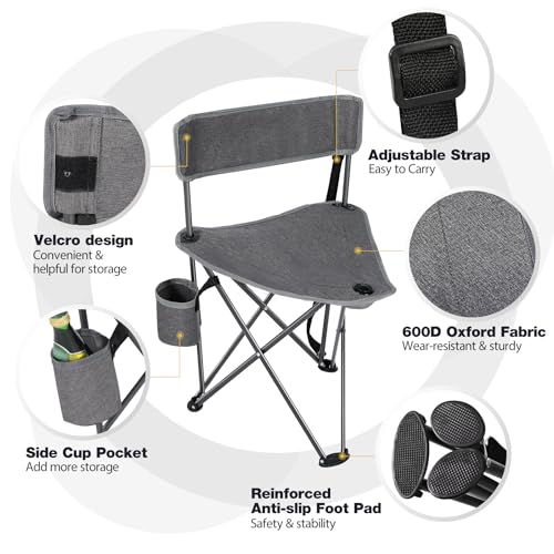 Image of REDCAMP 2 Pack Tall Tripod Chairs for Adults, Folding Portable Golf Chairs