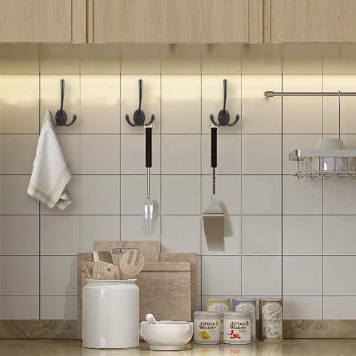 Ibosins BBCH14 14 Pack Big Heavy Duty Triple Coat Hooks Wall Mounted thumb #3