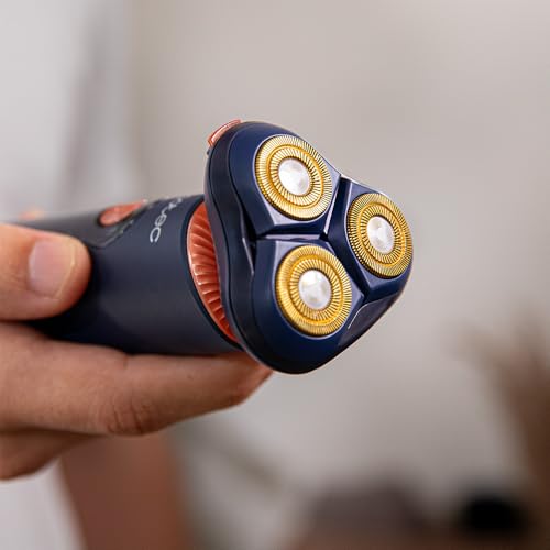 Cecotec Afeitadora Rotativa PrecisionCare Aluminium Pro. Autonomía 80mins, Pantalla LCD, Cuchillas de Titanio, 8000rpm, Resistente al Agua IPX6, Tecnología Doble Cuchilla, Base de Carga - imagen 3