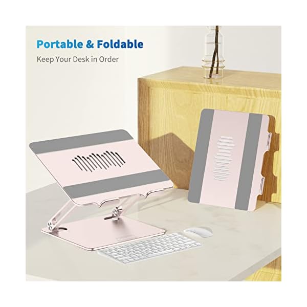 Gokeda Laptop Ständer, ergonomischer Laptopständer aus Aluminiumlegierung für den Schreibtisch, Notebook Stand mit Belüftungsöffnung, Kompatibel mit MacBook Air/Pro, Dell, HP, Lenovo, weiteren 10-15,6" Laptops – Bild 7