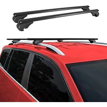 OMAC Roof Rack Cross Bars for Car, Truck, SUV 165Lbs Lockable Aluminium Black 2Pcs fits Cargo Carriers Kayak Canoe Bike Snowboard