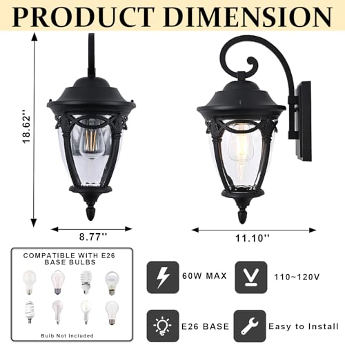 odorpower 18.6" Large Outdoor Wall Sconce Lights, Exterior Porch Light by odorpower - Used condition - Image 4