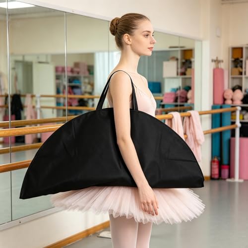 Alasum Paquet de Rangement avec Poignée et Fermeture Éclair en Tissu Non Tissé Noir Imperméable Résistant Poussière pour Tutu de Ballet Transport en Extérieur Voyages – vue 6
