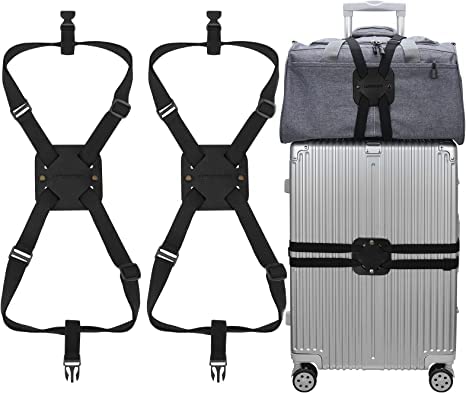 Image of Luggage Straps for Suitcases, Travel Belt for Luggage Over Handle, Adjustable High Elastic Suitcase Strap with Buckle for Connecting Your Luggage