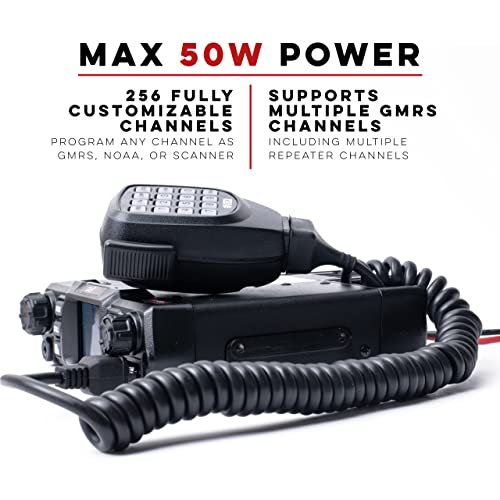 BTECH GMRS-50V2 50W 256 Fully Customizable Channels Mobile GMRS Two-Way Radio. Repeater Compatible, Dual Band Scanning (VHF/UHF), FM, & NOAA Weather Broadcast Receiver by BTECH - Used condition - Image 2