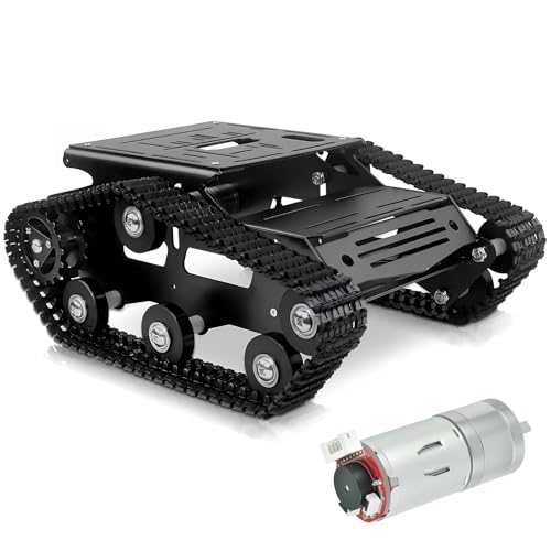 Smart Robot Car Chassis Kit Full Metal Big Tank Chassis with 2WD Motors for Arduino Raspberry Pi Jetson Python DIY Smart Car Learning KitBlack with DC Motor product thumbnail 12