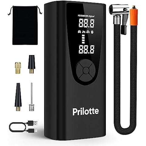 Tire Inflator Portable Air Compressor-Upgrade 20000 mAh Air Pump for Car -150 PSI Electric Tire Inflation-Cordless Tire Pump with Pressure Gauge Emergency Light for Motor, Bike, Ball, Black Cover