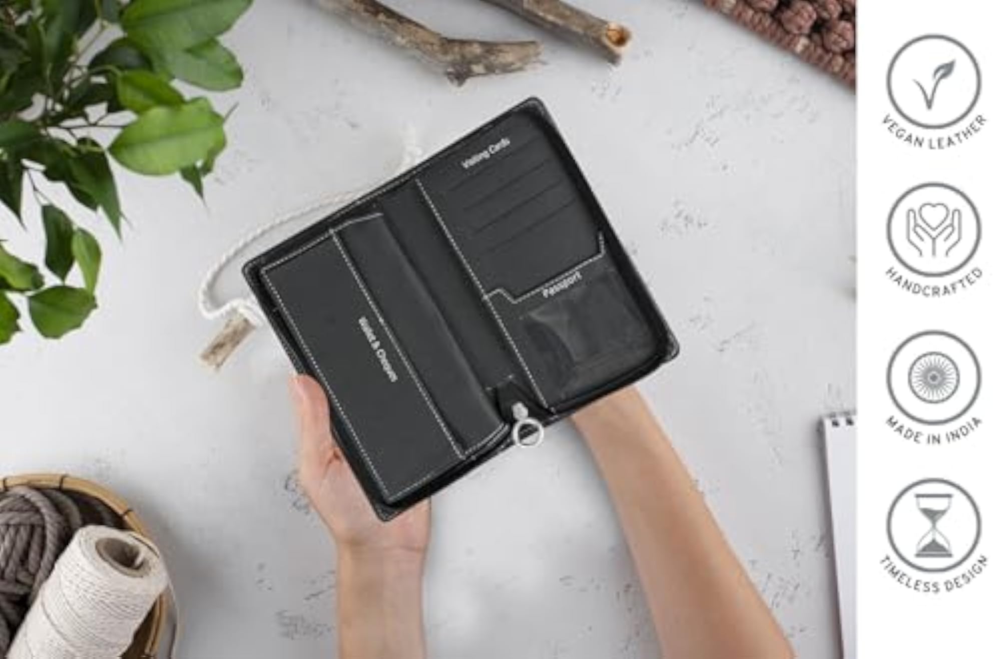 Passport Holder with Cheque Book Holder, Stylish Design for Secure Travel