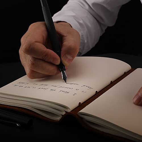 Guangju Polar Night Black Fountain Pen, Classic Black Frosted Design Penwith Amazing Comfort Grips, Fine Nib- Includes Ink Converter-Perfect For Men & Women,Executive Office, Professional #TOP5