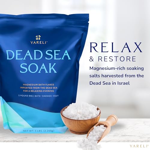 Dead Sea Bath & Foot Soak, Unscented Magnesium Bath Salt Flakes, Alternative to Epsom Salt, 5lbs with Over 250,000mg of Elemental Magnesium Per Bag - Image 5