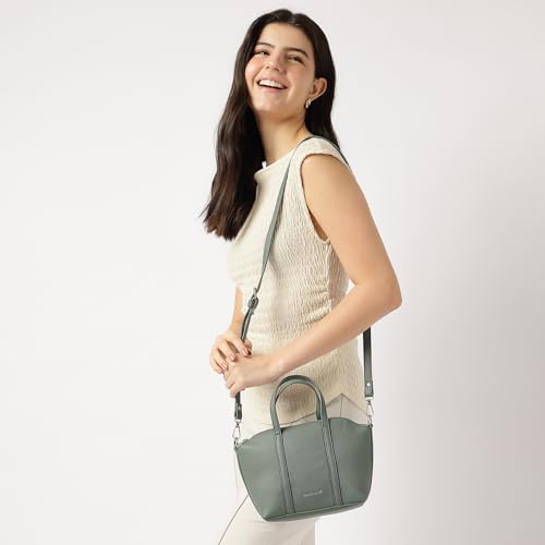 Image of Fastrack Smooth Talker Sling Bag for Women, Detachable Sling Belt, Handle Carry Option, Pebbled Faux Leather, Top Zip Closure and Inner Access Pockets, Versatile and Stylish Compact Bag