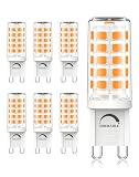AGELCK Dimmbare G9 LED Lampe Warmweiß 2700K, 3W Leuchtmittel Ersatz für 40W Halogenlampe, AC 220-240V, Kein Flackern, 360° Abstrahlwinkel, Energieeffizienzklasse C, 6er Pack