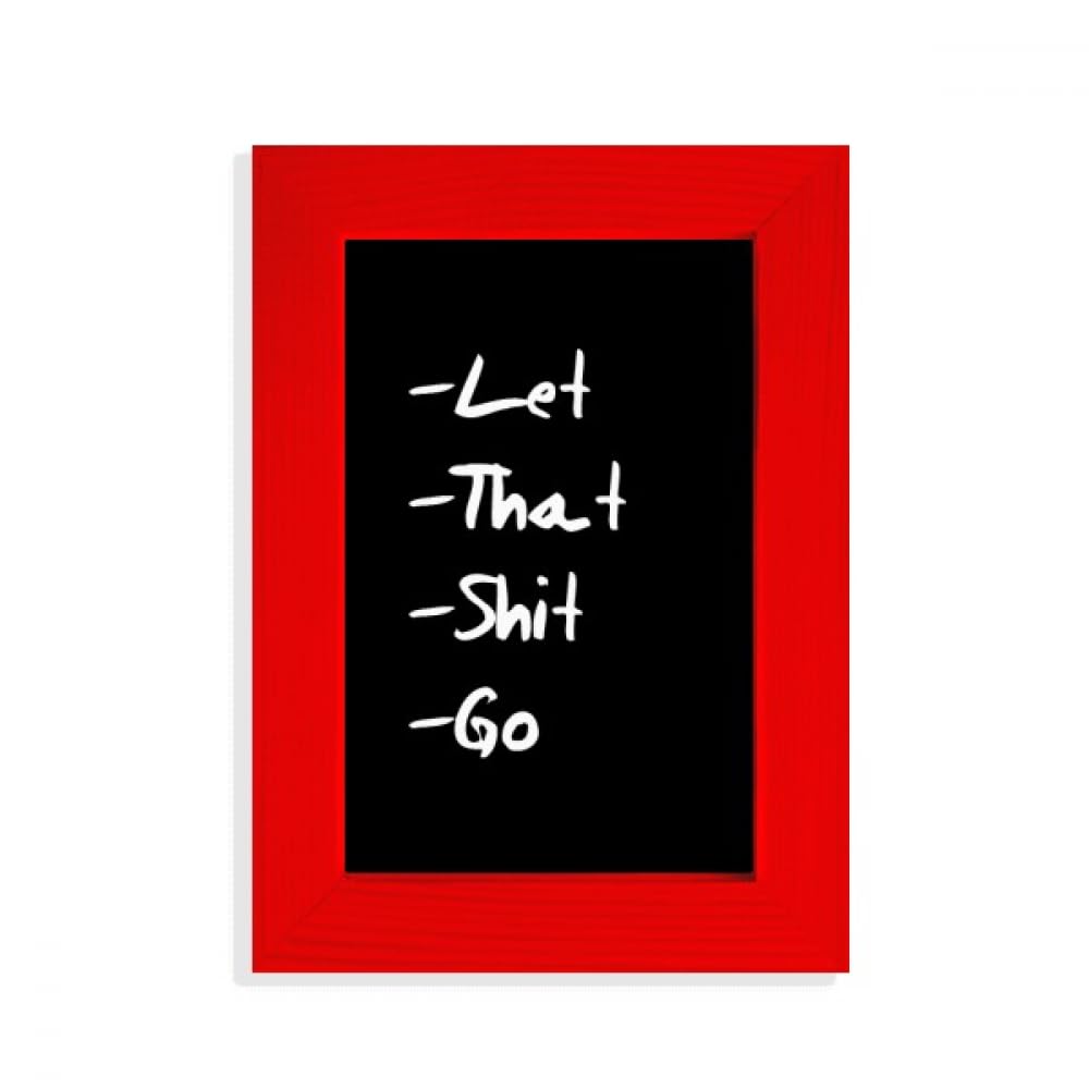Cadre photo Let That Go rouge en bois pour decoration murale originale
