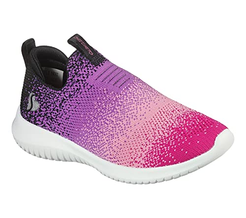 Skechers Kids Girls Ultra Flex-Color Perfect Sneaker, Black/Multi, 1 Little Kid #TOP4