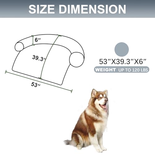 Image of Calming Dogs /Cats Bed Mats, Dog Pad Washable Removable Couch Cover, Plush Long Fur Mat for Pets, Waterproof Lining, Perfect for Small, Medium and Large Dogs and Cats (Gradient Gray, 53 inchx39 inch)