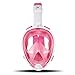Thirty seven DAYS Full Face Snorkel Mask, Snorkeling Mask with Detachable Camera Mount, 180 Panoramic Anti-Fog Anti-Leak Diving Mask for Adult and Kids (Pink, S/M)