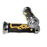 WATERCRAFT Flame Gel Style Thick Wall Grips Skull Yellow Compatible with ATV Quad WATERCRAFT BOMBARDIER Jet SKI Recon Rincon Brute Force Prairie (7/8' Both Side)
