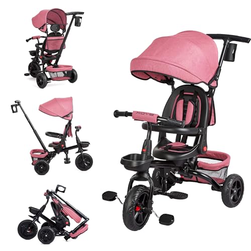 Tricycle pour enfants résistant avec capote rabattable pour résoudre le manque de place