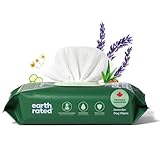 Earth Rated (A Canadian Company) Dog Wipes, Hypoallergenic, Cleaning and Hydrating, for Grooming Paws, Body and Butt, Lavender Scented, 100 Count