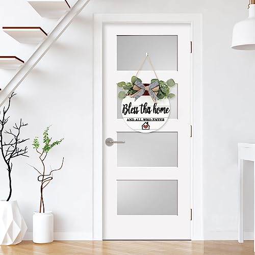Panneau de porte en bois 3D couronne de fleurs décoration murale maison - 6