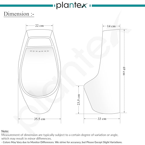 Image of Plantex Ceramic Urinal Toilet for Men /Premium Wall Mount Large Urinal Pot for Gents /Male /Boy /Toilet for Washroom - (Unique, White)