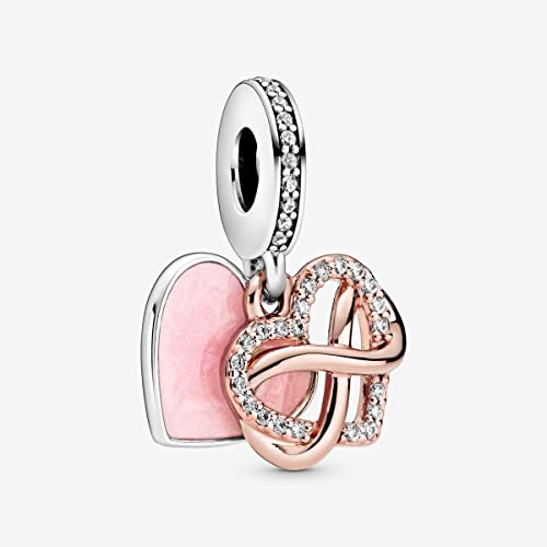 PANDORA Sparkling Infinity Heart Dangle Charm - Compatible Moments - Gift for Her Made Rose, Sterling Silver, Cubic Zirconia & Enamel - With Gift Box 6