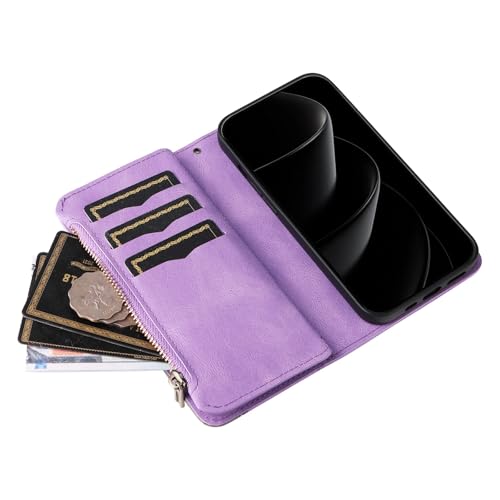 Étui iPhone 14 Plus rouge housse cuir portefeuille à fermeture éclair - 5
