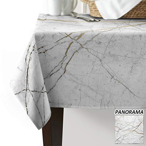 Hellowink Gray Gold Wild Symbol Marble Pattern Cotton Linen Tablecloth 60X120Inch, Table Covers For Kitchen Dinning Wedding Banquet Tabletop #TOP1