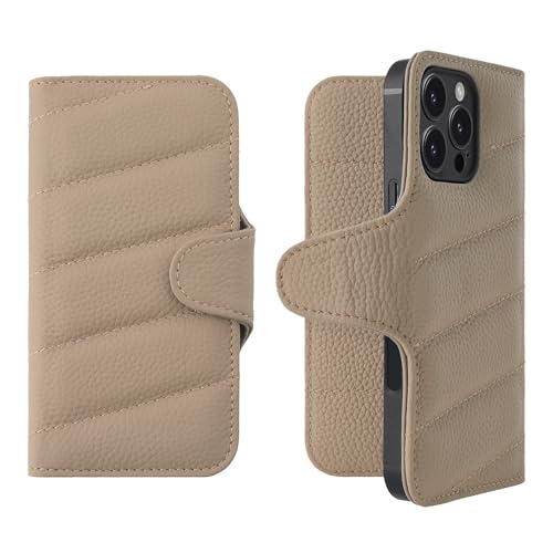 HANATORA for iPhone 17ProMax �P�[�X �蒠�^ �{�v �X�}�z�P�[�X �X�}�z �L���e�B���O �{�^������ �V�������N�J�[�t���U�[ �M�t�g �}�O�l�b�g�Ȃ� �O���[�W�� QH02T-17ProMax-Grege