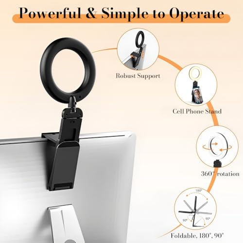 Image of ZORBES USB Clamp LED Ring Light, 5-Color, 10 Brightness Levels