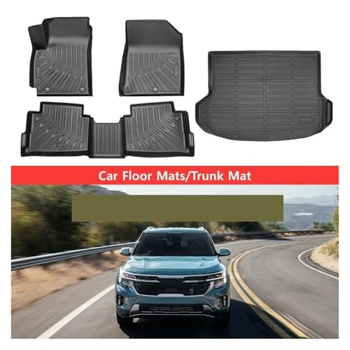 Tapis Auto Kia Seltos 2024-2025 accessoires voiture étanches 4pcs de sol et coffre