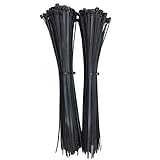 12 Inch Zip Ties 200 Pack, Black UV Resistant Nylon with Heavy Duty 120 Pound Tensile Strength for All Your Electrical, Cable, Wire and DIY Tie Wrap Needs by Southern 94 (12 inch, Black, 200 Count)