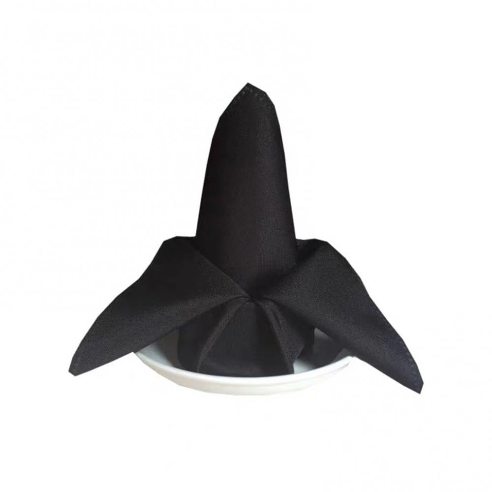 Cloth Dinner Table Napkins, Cloth Dinner Napkins Multicolor 2PCS 48cmx48cm Washable(Black)