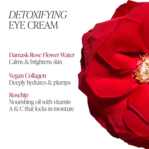 Byroe Rose Tea Eye Cream Mini | Detoxifying Moisturizer With Collagen And Rose Flower Water | Anti-Aging Treatment For Puffiness And Wrinkles | Soften Fine Lines And Firm Eye Area #TOP2