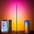 luckystyle Smart RGB Corner Floor Lamp,Bright LED Tall Modern Floor Lamp with APP and Remote,Ambient Lighting Color Changing Standing Lamps with Music Mode and Timing for Living Room,Bedroom,Party