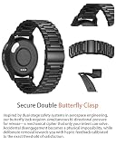 Bransoleta 18mm Stal Nierdzewna Compatible with Garmin Venu 3S/2S, Vivoactive 4S, Forerunner 255S/265S, Vivomove 3S, Szybkozłączka Metalu - Czarny