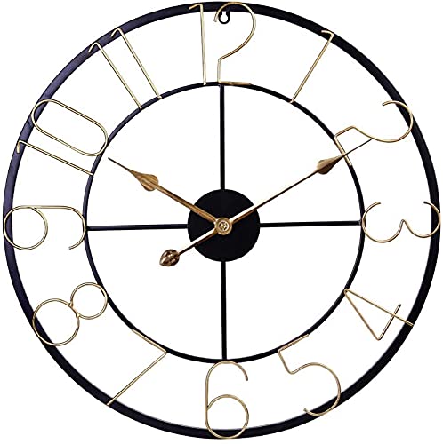 Horloge murale silencieuse 60 cm pour supprimer le tic-tac du salon en métal