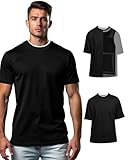 Liebster Men’s Dual-Layer Compression T-Shirt – Invisible Slimming, Gynecomastia Shapewear (Large, Black)