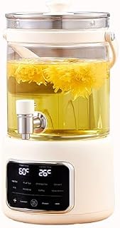 Electric Glass Kettle with Touch Screen, Adjustable Temperature 40-90°C, 72-Hour Heat Retention, High Borosilicate Glass for Herbal Tea