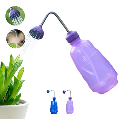 Shyllin Gießbrause 450ml,Gießkanne Brause,Gartengießkanne mit Abnehmbarer Brause mit weicher Flasche, geeignet für kleine Pflanzen, Setzlinge, Topfpflanzen (Lila)