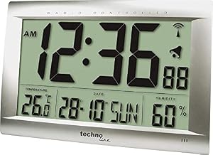 Technoline WS 8009 Funk-Wanduhr mit Wetterstation Silber
