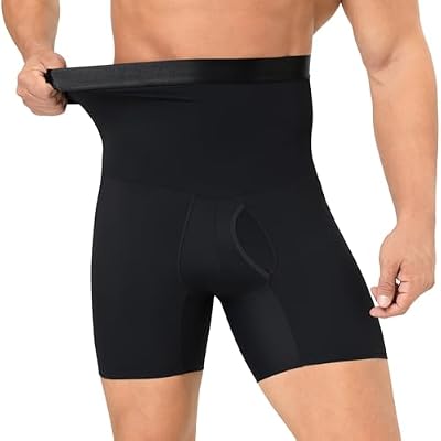 Gleefeat Mens Shapewear Tummy Control Shorts - High Waist Underwear for Men