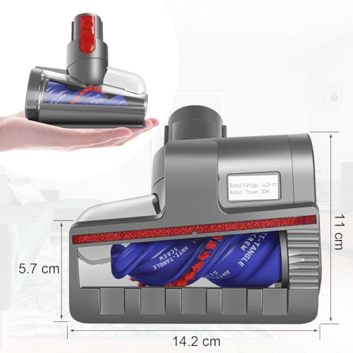 MOPEI Mini Cepillo Motorizado Anti Enredos Compatible con Dyson V15 V11 V10 V8 V7 Aspiradora, Ideal para Limpiar Sofás, Colchones, Camas de Mascotas y Escaleras