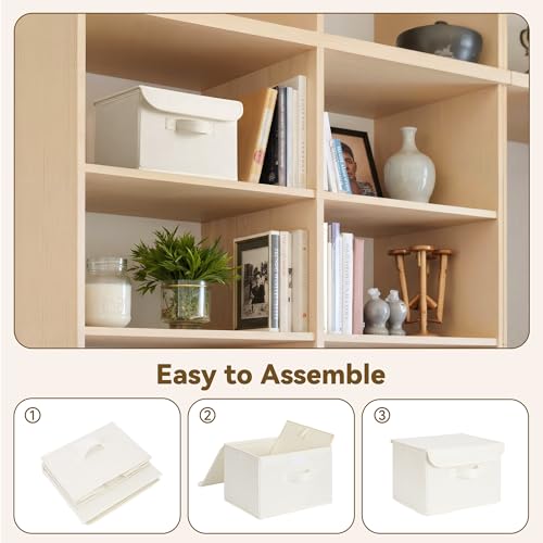GRANNY SAYS Cloth Storage Bins with Lids, Storage Boxes, Small, White by GRANNY SAYS - Used condition - Image 7