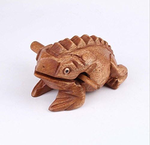 8" Wood Frog Guiro Rasp - HIQUE Musical Instrument Tone Block- Musical Frog 21 * 11 * 12CM