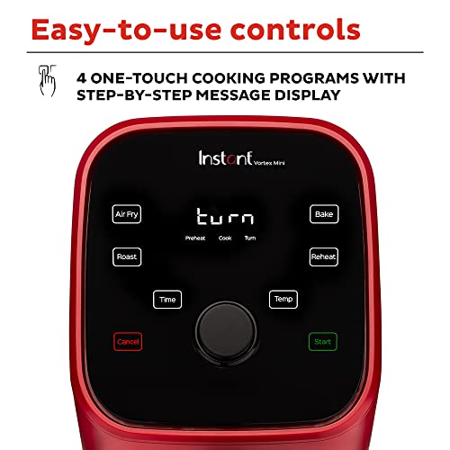 Instant Pot Vortex 2QT Mini Air Fryer, Small Air fryer that Crisps,Reheats,Bakes,Roasts for Quick Easy Meals,Includes over 100 In-App Recipes, is Dishwasher-Safe, from the Makers of Instant Pot, Red by Instant Pot - Image 5