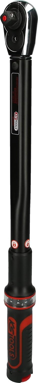 KS Tools 516.1542 - Llave dinamométrica, reversible, con cabeza pulida, 60 dientes (20-200 Nm, 1/2")