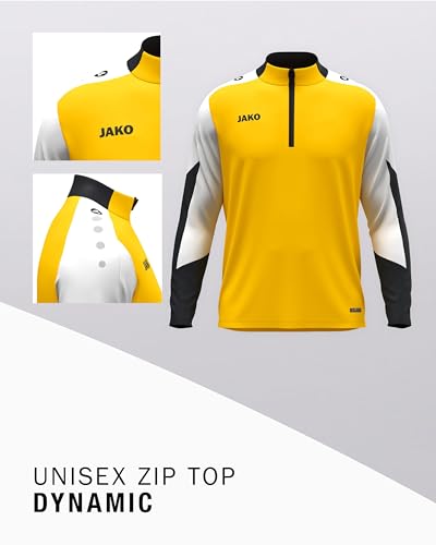 JAKO Unisex Ziptop Dynamic, gelb/weiß/schwarz, XXL – Ansicht 4